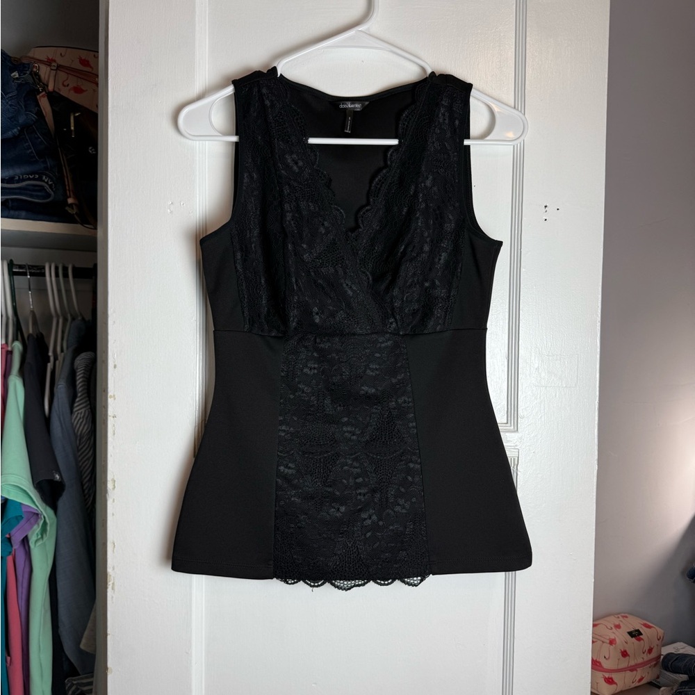 Daisy Fuentes Black Lace Top